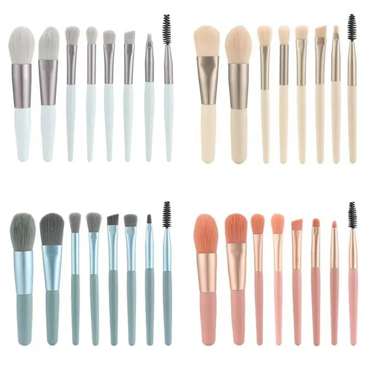 New 8Pcs Makeup Brush Set Makeup Concealer Brush Blush Loose Powder Brush Eye Shadow Highlighter Foundation Brush Beauty Tools - Homevera
