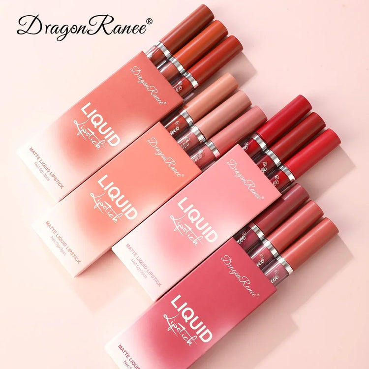 3 PCS Liquid Lipsticks Set Long Lasting Make Up For Women Korean Beauty Cosmetics Matte Lipsticks Waterproof Long lasting - Homevera