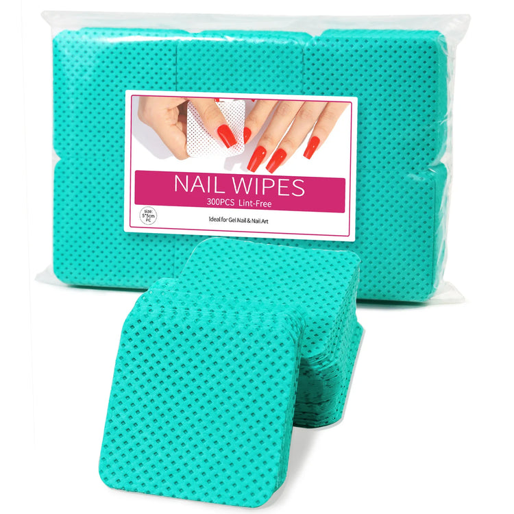 300pcs Cotton Gel Nail Polish Remover Wipes Nail Cleaning Pads Non Woven Lint-Free Nail Pads For Beauty Salon Nail Art Tool - Homevera