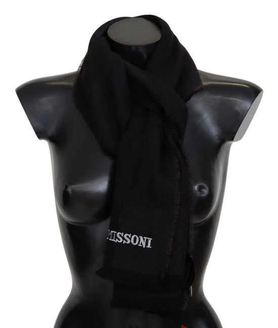 Black 100% Wool Unisex Neck Wrap Scarf