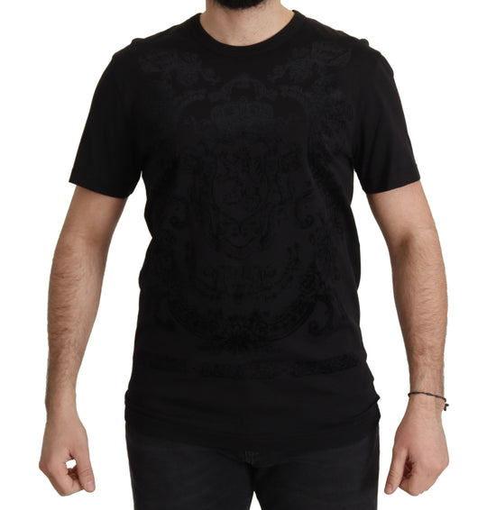 Black DG Baroque Cotton Crewneck T-shirt