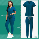 Scrubs Women Beauty SPA Uniform Pet Clinic Store Veterinary Dentistry Work Clothes Set High-quality Medical Nurse Uniform Unisex - Homevera