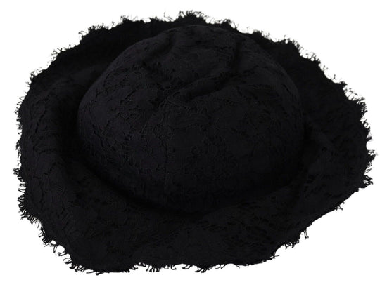 Black Cotton Wide Brim Shade Hat