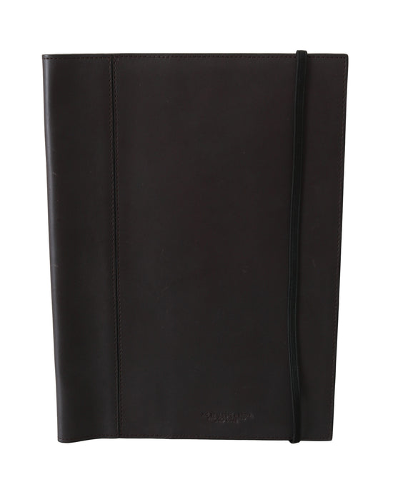 Black Leather Bifold Travel Holder Logo Wallet