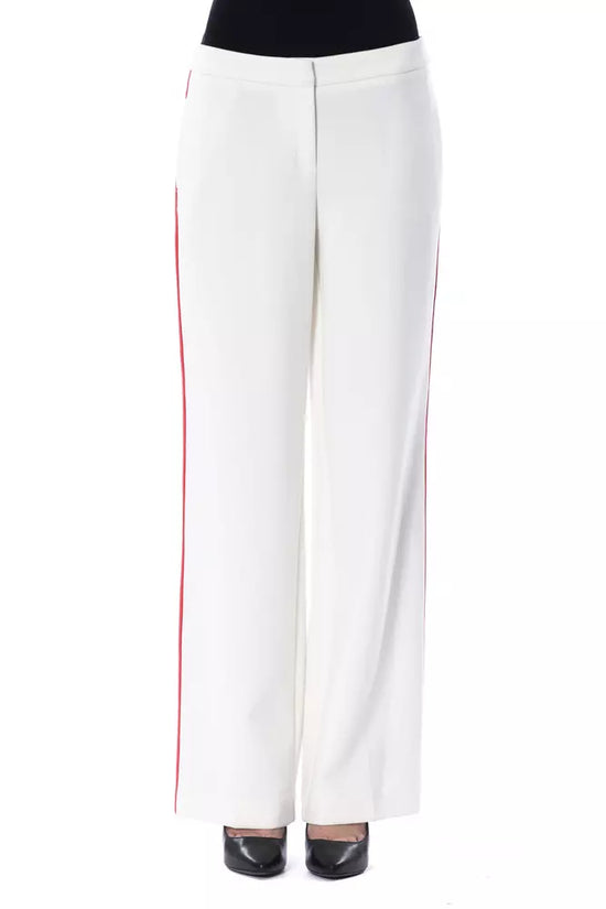 White Polyester Women Pants