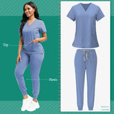 Scrubs Women Beauty SPA Uniform Pet Clinic Store Veterinary Dentistry Work Clothes Set High-quality Medical Nurse Uniform Unisex - Homevera