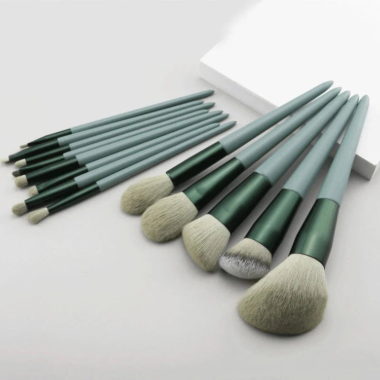 13 PCS Makeup Brushes Set Eye Shadow Foundation Women Cosmetic Brush Eyeshadow Blush Beauty Soft Make Up Tools Bag - Homevera