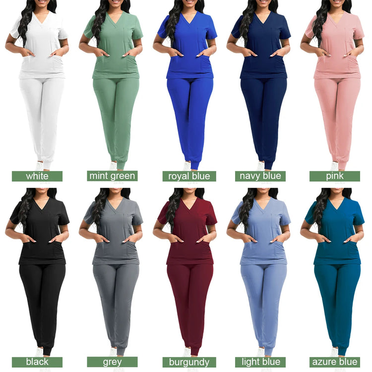 Scrubs Women Beauty SPA Uniform Pet Clinic Store Veterinary Dentistry Work Clothes Set High-quality Medical Nurse Uniform Unisex - Homevera