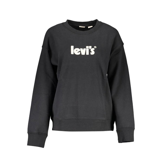 Black Cotton Women Sweatshirt