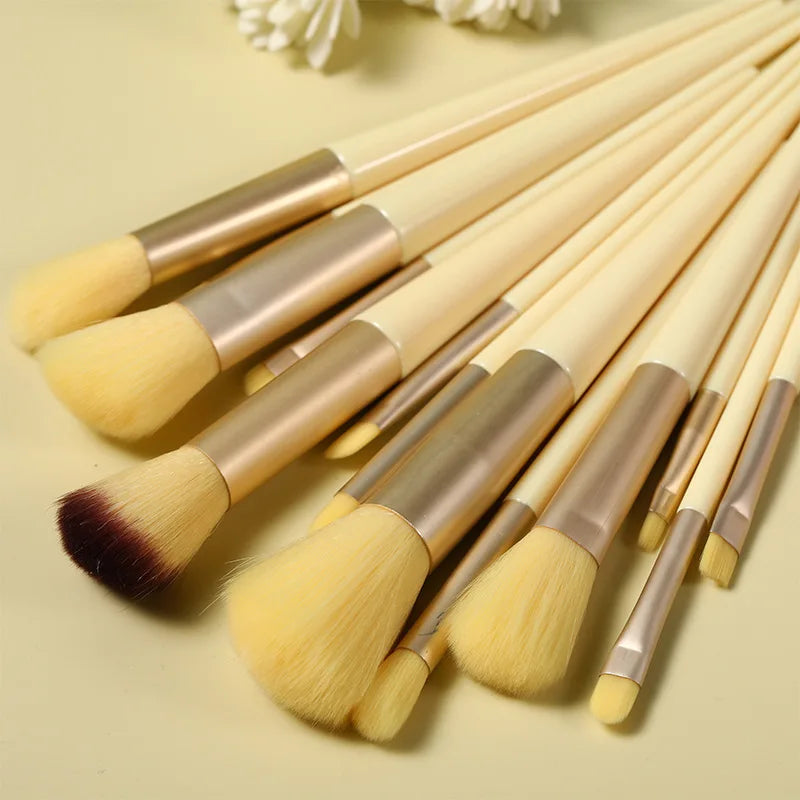 13 PCS Makeup Brushes Set Eye Shadow Foundation Women Cosmetic Brush Eyeshadow Blush Beauty Soft Make Up Tools Bag - Homevera