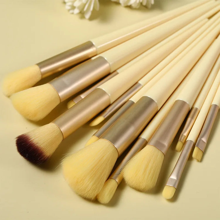 13 PCS Makeup Brushes Set Eye Shadow Foundation Women Cosmetic Brush Eyeshadow Blush Beauty Soft Make Up Tools Bag - Homevera