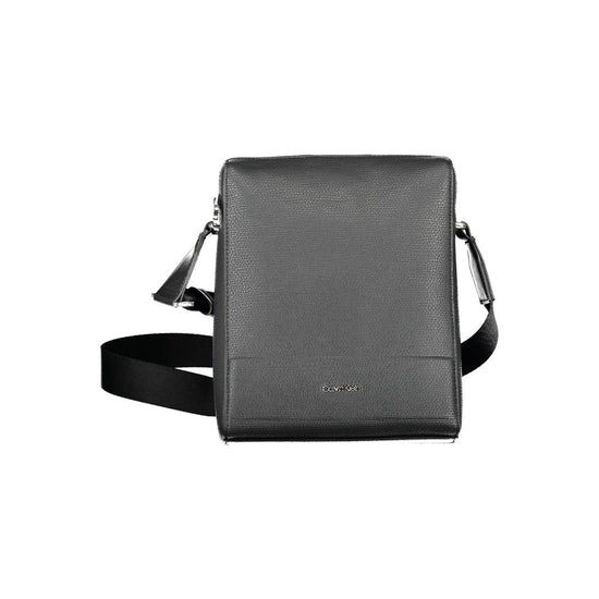 Black Polyurethane Men Shoulder Bag
