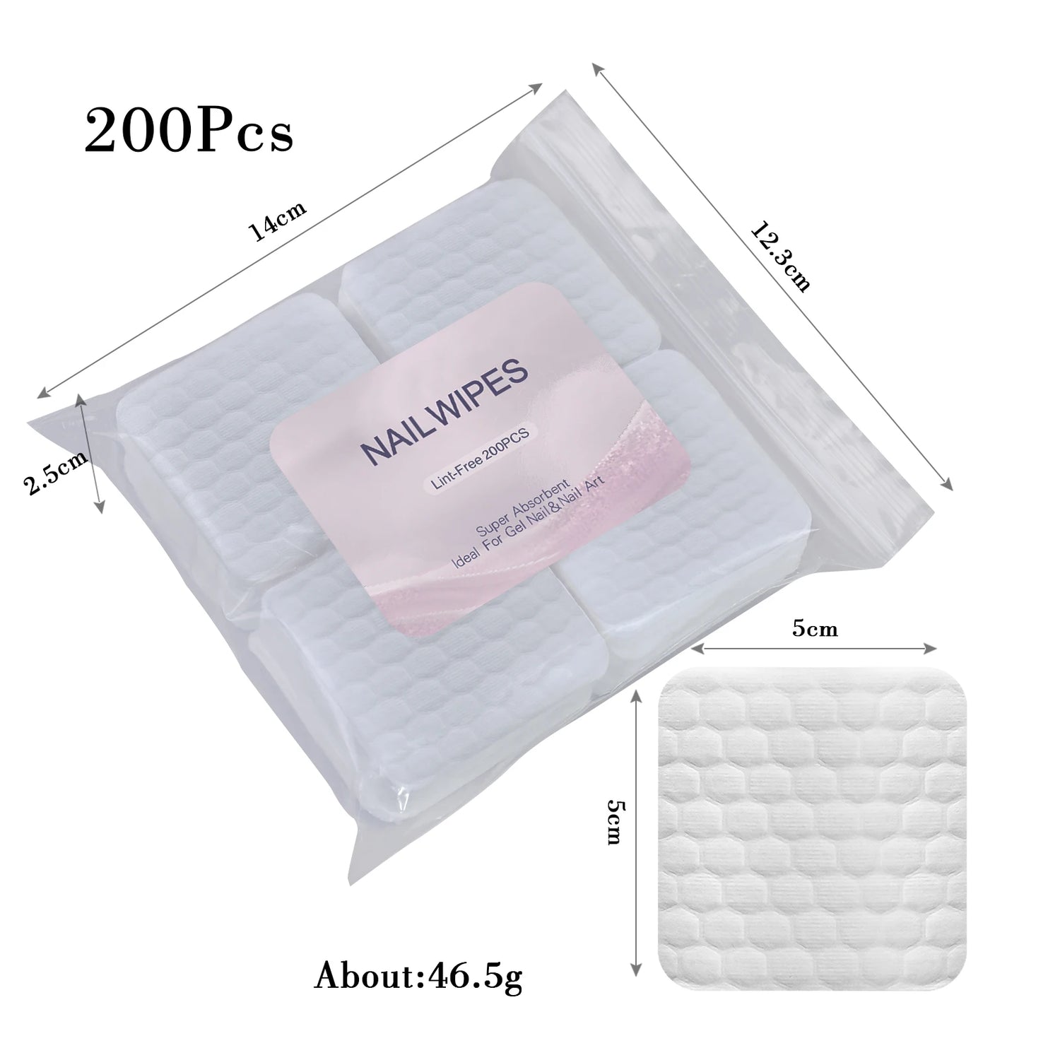 Nail Polish Remover Wipes Nail Cleaning Pads, Non Woven Nail Pads For Women Girl Beauty Salon - Homevera