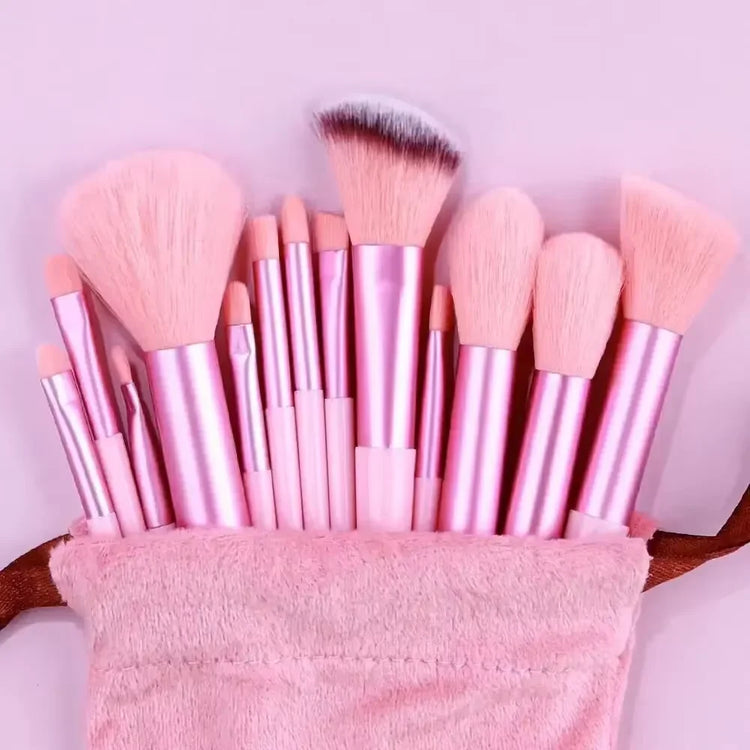 13 PCS Makeup Brushes Set Eye Shadow Foundation Women Cosmetic Brush Eyeshadow Blush Beauty Soft Make Up Tools Bag - Homevera