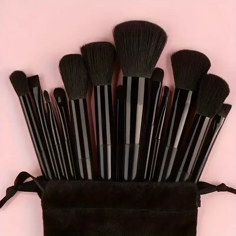 13 PCS Makeup Brushes Set Eye Shadow Foundation Women Cosmetic Brush Eyeshadow Blush Beauty Soft Make Up Tools Bag - Homevera