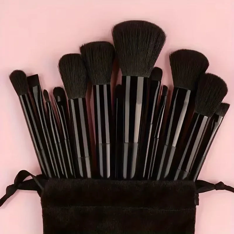 13 PCS Makeup Brushes Set Eye Shadow Foundation Women Cosmetic Brush Eyeshadow Blush Beauty Soft Make Up Tools Bag - Homevera