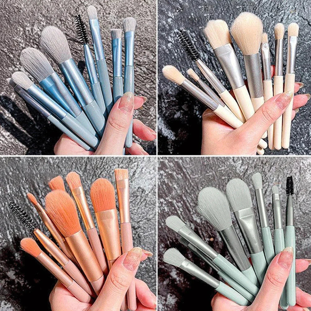 New 8Pcs Makeup Brush Set Makeup Concealer Brush Blush Loose Powder Brush Eye Shadow Highlighter Foundation Brush Beauty Tools - Homevera