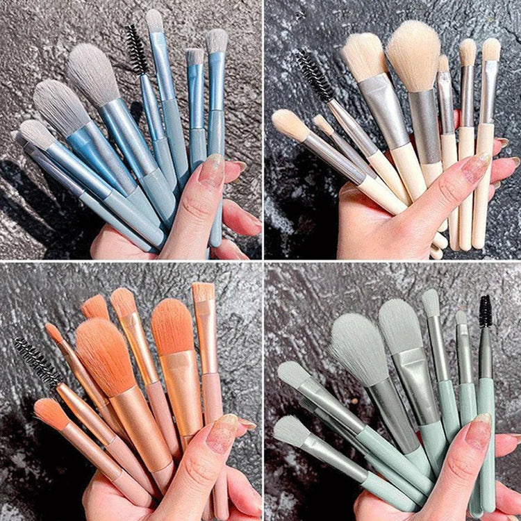 New 8Pcs Makeup Brush Set Makeup Concealer Brush Blush Loose Powder Brush Eye Shadow Highlighter Foundation Brush Beauty Tools - Homevera