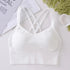 Sexy women Tops back cross strap tank top push up running sports bra breathable soft fitness beauty solid color yoga bra - Homevera