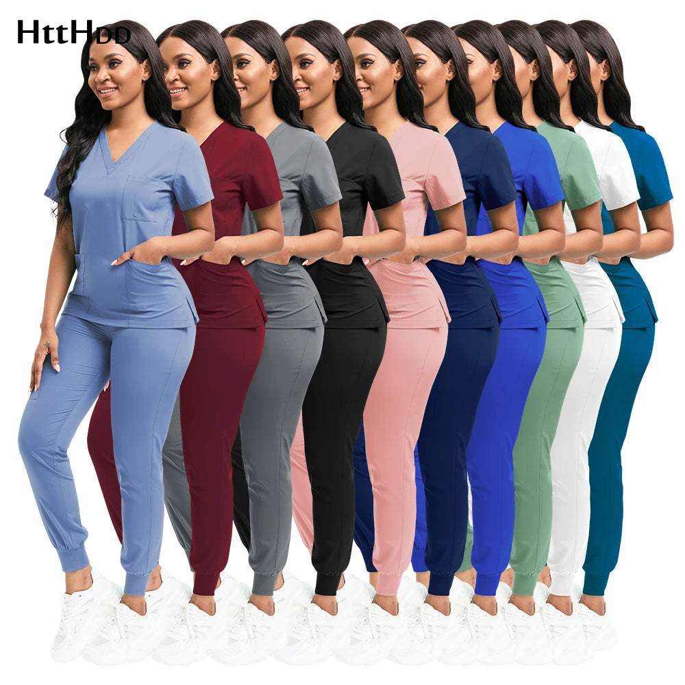 Scrubs Women Beauty SPA Uniform Pet Clinic Store Veterinary Dentistry Work Clothes Set High-quality Medical Nurse Uniform Unisex - Homevera