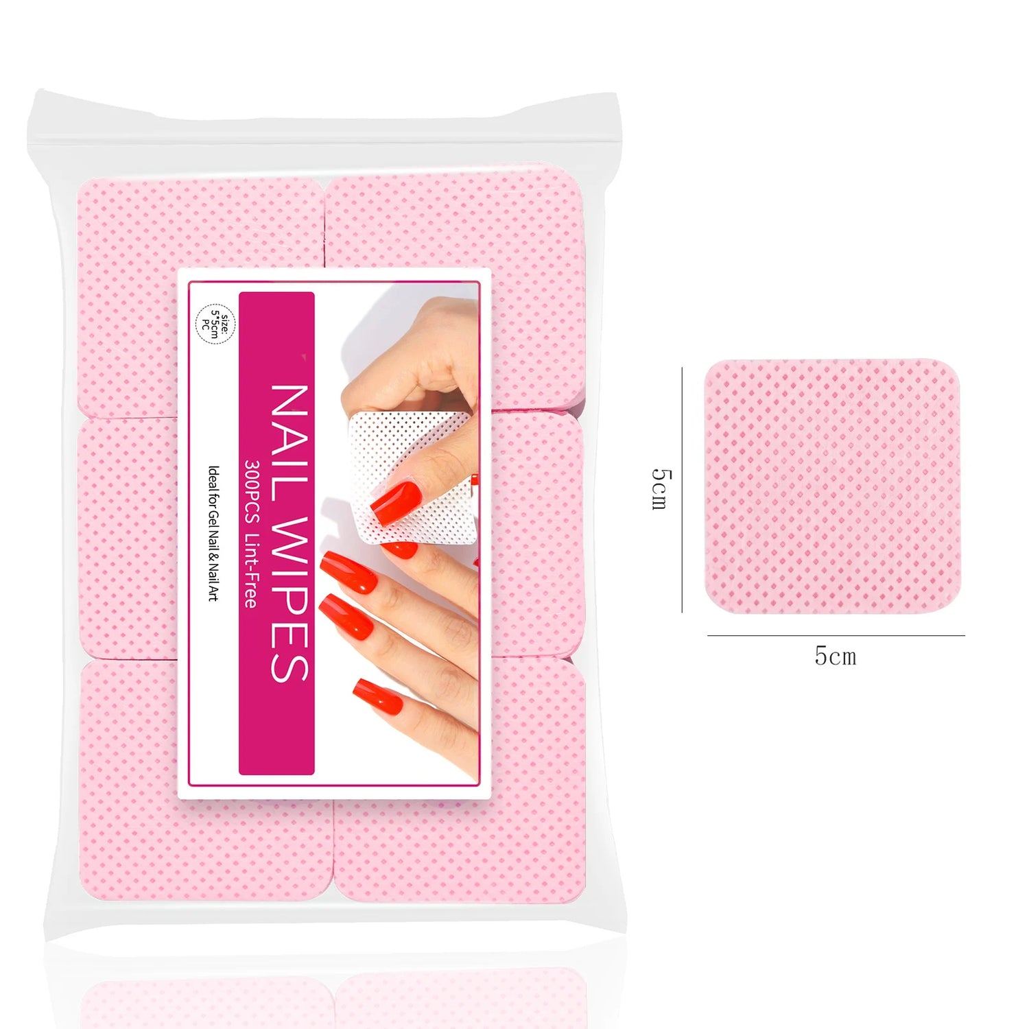 300pcs Cotton Gel Nail Polish Remover Wipes Nail Cleaning Pads Non Woven Lint-Free Nail Pads For Beauty Salon Nail Art Tool - Homevera