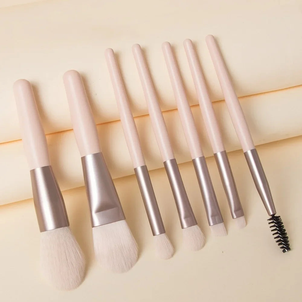 New 8Pcs Makeup Brush Set Makeup Concealer Brush Blush Loose Powder Brush Eye Shadow Highlighter Foundation Brush Beauty Tools - Homevera