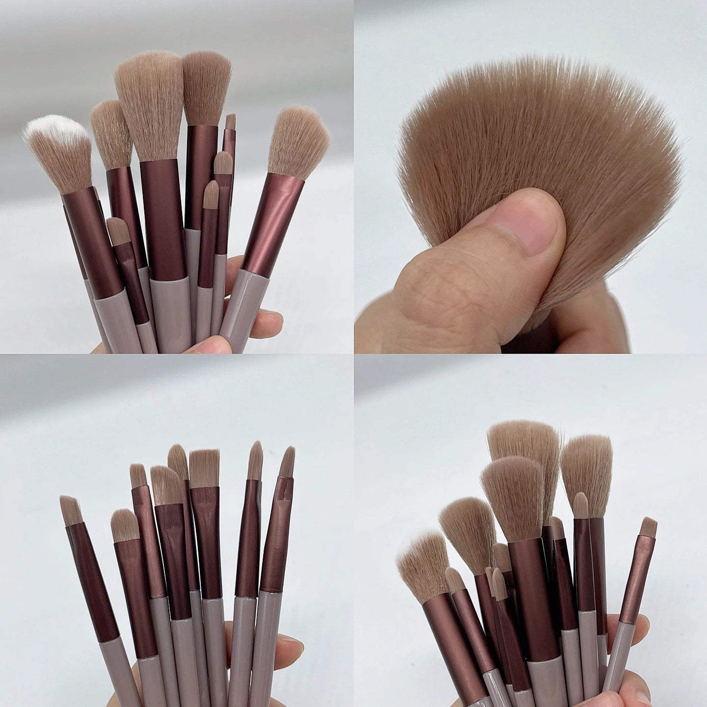 13 PCS Makeup Brushes Set Eye Shadow Foundation Women Cosmetic Brush Eyeshadow Blush Beauty Soft Make Up Tools Bag - Homevera
